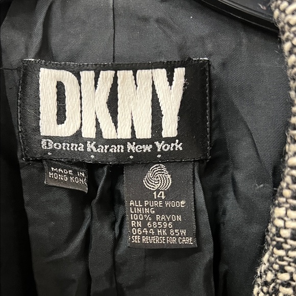DKNY Black and Gray Wool Blazer - Picture 2 of 4